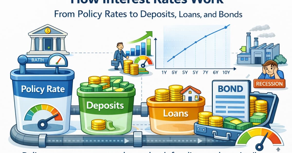 How Interest Rates Work: Policy, Market, Deposit, Loan, and Bond Rates
