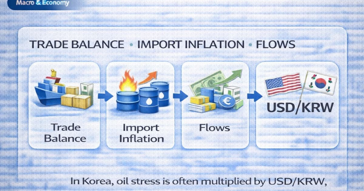 Oil Shocks and USD/KRW: How Trade Balance, Import Inflation, and Flows Drive Korea’s FX