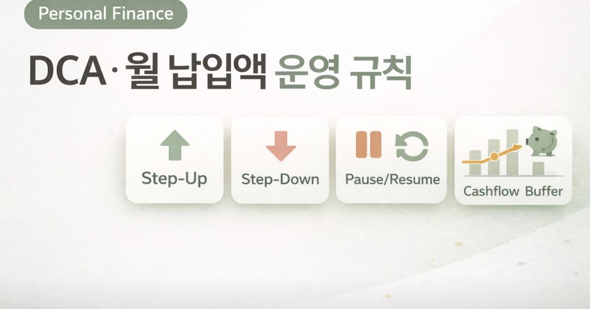 DCA의 핵심은 ‘월 납입액 설계’다: 증액(스텝업)·감액·일시중단 조건을 운영규칙으로 만드는 법