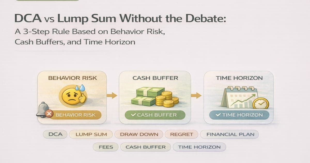 DCA vs Lump Sum Without the Debate: A 3-Step Rule Based on Behavior Risk, Cash Buffers, and Time Horizon